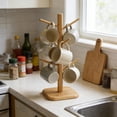 thumbnail image 5 of 6-Hook Wooden Mug Tree Stand - Ideal for Christmas & Decorations 2026 Coffee Bar Decor & Holiday Gatherings, Coffee Cup Holder & Kitchen Organizer, Countertop Mug Storage Rack for Cafés/Home, 5 of 7