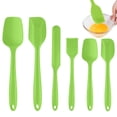 thumbnail image 1 of Juego de 6 espátulas de silicona de grado alimenticio, espátulas de goma para calentar, diseño de una pieza sin costuras, verde, 1 of 6