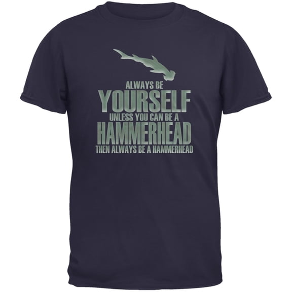 Always Be Yourself Hammerhead Shark Navy Youth T-Shirt - Small(6/8)