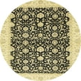 thumbnail image 1 of Ahgly Company Machine Washable Indoor Round Abstract Mustard Yellow Area Rugs, 7' Round, 1 of 7