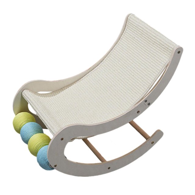 Cat Hammock Bed Cat Rocking Chair Kitty Wear Resistant Portable Rest Play Balls White