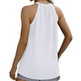 thumbnail image 6 of ALLLIST Spring Tops for Women White Solid Lace Crew Neck Sleeveless Backless Tank Tops Tank Top for Women XL, 6 of 9