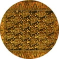 thumbnail image 1 of Ahgly Company Machine Washable Indoor Round Persian Yellow Traditional Area Rugs, 4' Round, 1 of 4