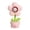 Pink, variant on Summer Desktop Fan with USB Rechargeable Battery, Silent Operation and Soft LED Lighting, Cute Flower Design Ideal for Summer Desk, Bedroom Night Light, and Gift, Sky Blue