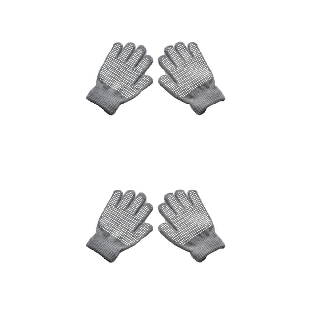 Minnieouse 1 par de guantes para niños pequeños Accesorio de ropa al aire libre Cubierta de calentamiento Punto antideslizante Guantes de punto gris claro 2piezas