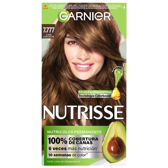 Tinte para cabello Garnier Nutrisse 7.777 café con leche