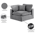 thumbnail image 2 of Meridian Furniture Comfy Grey Velvet Corner Chair, 2 of 13