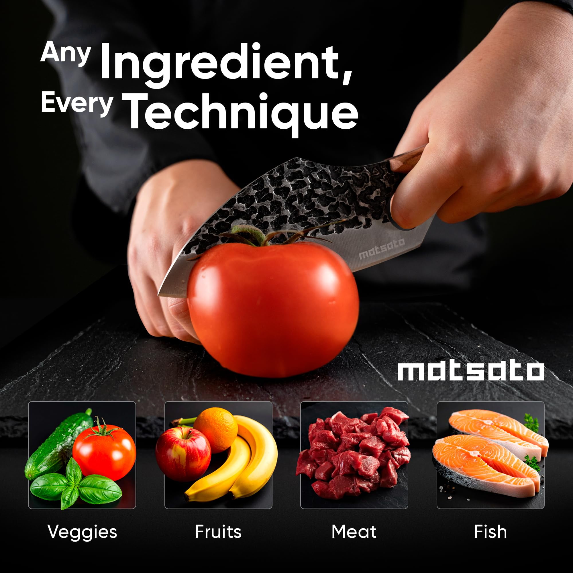 Matsato Chef Knife -  4.53 inches Japanese Steel Chefs Knife for Meat & Vegetables