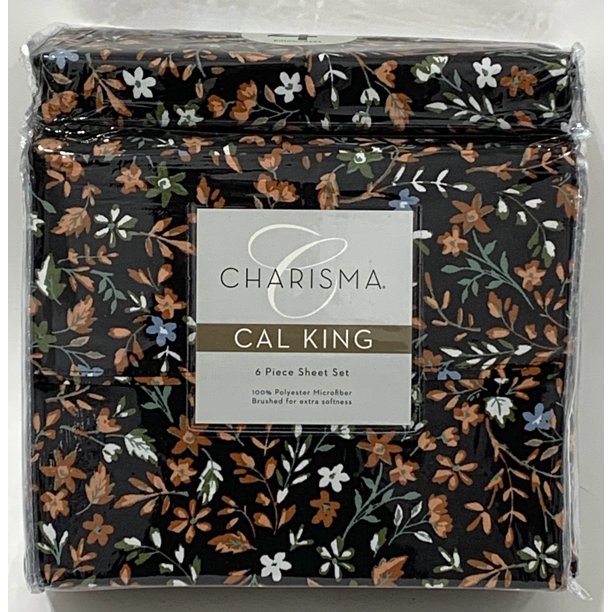 Charisma Microfiber 6Piece Sheet Set, Terracotta Floral Cal King