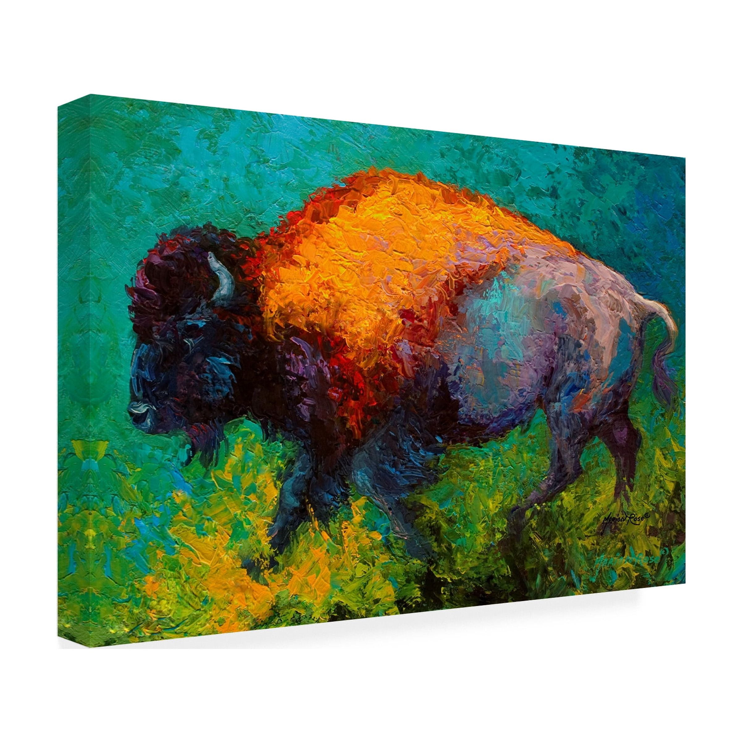 Marion Rose 'On The Run Bison' Canvas Art