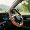 thumbnail image 5 of Western Steering Wheel Cover,Retro Western Cowboy Car Universal Steering Wheel Cover,Embossed Hand-Painted Leather Western Car Accessories, for Women Man, Anti- Design Easy to Install (E), 5 of 7