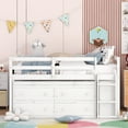 thumbnail image 3 of Harper & Bright Designs Full Size Low Loft Bed with Retractable Writing Desk and 4 Drawers, Wooden Loft Bed with Lateral Portable Desk and Shelves, White, 3 of 17