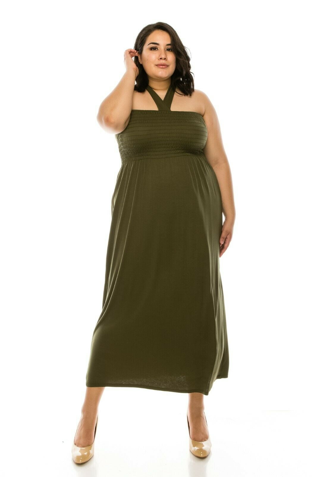 cross neck dress maxi