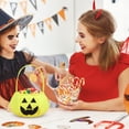 thumbnail image 4 of Pgeraug Halloween Pumpkin Bucket , Candy Bags , Fluorescent Pumpkin Non-Woven Reusable Trick-Or-Treat Tote for Ki-ds, Yellow, 4 of 6