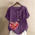 thumbnail image 2 of Camisetas de Manga Corta para Mujeres, Camiseta de Manga Corta Impresa Casual Hecha de 95% Poliéster 5% Spandex para Todas las Estaciones, Camisetas de Manga Corta para Mujeres, 2 of 3