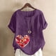 thumbnail image 3 of Camisetas de Manga Corta para Mujeres, Camiseta de Manga Corta Impresa Casual Hecha de 95% Poliéster 5% Spandex para Todas las Estaciones, Camisetas de Manga Corta para Mujeres, 3 of 3