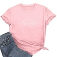 thumbnail image 6 of Valentines Day Shirt for Women Heart Print Round Neck Tee Fashion Casual Short Sleeve Tops ,Pink,M, 6 of 7