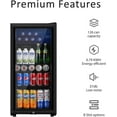 thumbnail image 2 of Beverage Refrigerator, 3.2 Cu.ft Mini Fridge with Double Glass Door, Cooler for Soda, Beer or Wine for Home, Office or Bar with Adjustable Re  ble Shelves (Black), 2 of 6