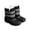 Black, variant on LYHao Winter Kids Boots Insulated Warm Fleece Lined Non Slip Outdoor Shoes For Girls And Boys Toddler Children ,Girls Boots Sizes 5 Black(8-12 Months)