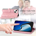 thumbnail image 3 of Case for iPhone 14 Case & iPhone 13 Case Wallet Case Zipper Pocket with Card Holder Slot Magnetic Closure Lanyard Flip Cover, Pink, 3 of 6