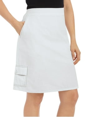 Collections Etc Drawstring Terry Cloth Skort with Attached Shorts Machine Wash Side Pockets