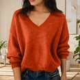 thumbnail image 5 of cocolona Women's V-Neck Knit Sweater Fall Winter Soft Warm Long Sleeve Shirts Fashion Casual Loose Pullover Tops, 5 of 5