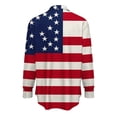 thumbnail image 5 of Wiyuqeen American Flag T Shirt Womens Tops Long Sleeve Satin Silk Button Down Shirts Casual Business Dressy Blouses 4th of July Outfits Multicolor XXL, 5 of 5