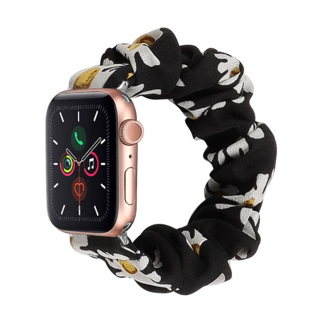 Compatible con Apple Watch Band 38 mm 40 mm 42 mm 44 mm Tejido floral suave Elástico Scrunchies iWatch Bands para Apple Watch Series 6, SE, 5, 4, 3, 2, 1 - Style9, L/42 BANYUO Electrónica