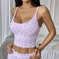 thumbnail image 4 of Blmnix 2 Piece Pajama Set Pajamas for Women Sexy Pajamas Sleepwear Sets Pjs Sleeveless Square Neckline Purple Long Womens Pajama Sets Shorts,S, 4 of 6