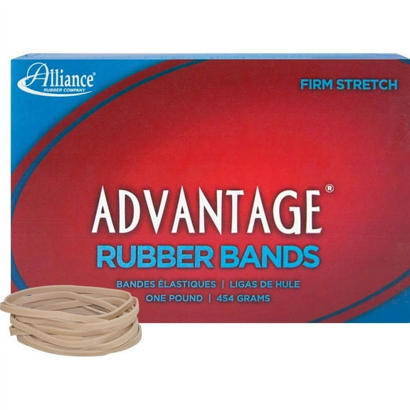 Alliance Rubber 26325 Advantage Rubber Bands - Size #32 - Approx. 700 Bands - 3" x 1/8" - Natural Crepe - 1 lb Box | Bundle of 2 Boxes