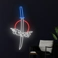 thumbnail image 2 of Handmadetneonsign Sword Sun Cloud Neon Light, Moon Cloud Dagger Led Light, Knife Led Sign, 2 of 5