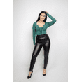 thumbnail image 5 of Robert Matthew Faux Leather Leggings - Bodacious High Waisted Tummy Control Fashion Leggings for Women, Womens High Waist Skinny Pants, Black Stretchy Pants, 5 of 13