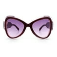 thumbnail image 4 of Womens Large Mod Thick Plastic Bow Tie Butterfly Chic Fashion Sunglasses Burgundy - Purple, 4 of 8