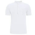 thumbnail image 3 of 2DXuixsh Dress Shirt Without Collar for Men Men's Summer Cotton Button Short Sleeves Fashion Large Blouse Top Striped Dress Shirts Men White Xxxxl, 3 of 5