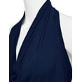 thumbnail image 5 of Women's Lightweight Casual Halter Neck Draped Backless Top NAVY S, 5 of 5