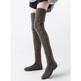 thumbnail image 4 of Spencer Womens Over the Knee High Socks Extra Long Thigh High Socks Warm Stocking Lady Boot Socks Leg Warmers "Deep Gray", 4 of 6