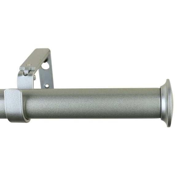MERIVILLE 1-Inch Diameter Dobson End Cap Single Window Treatment Curtain Rod, 48-Inch to 84-Inch, Pewter