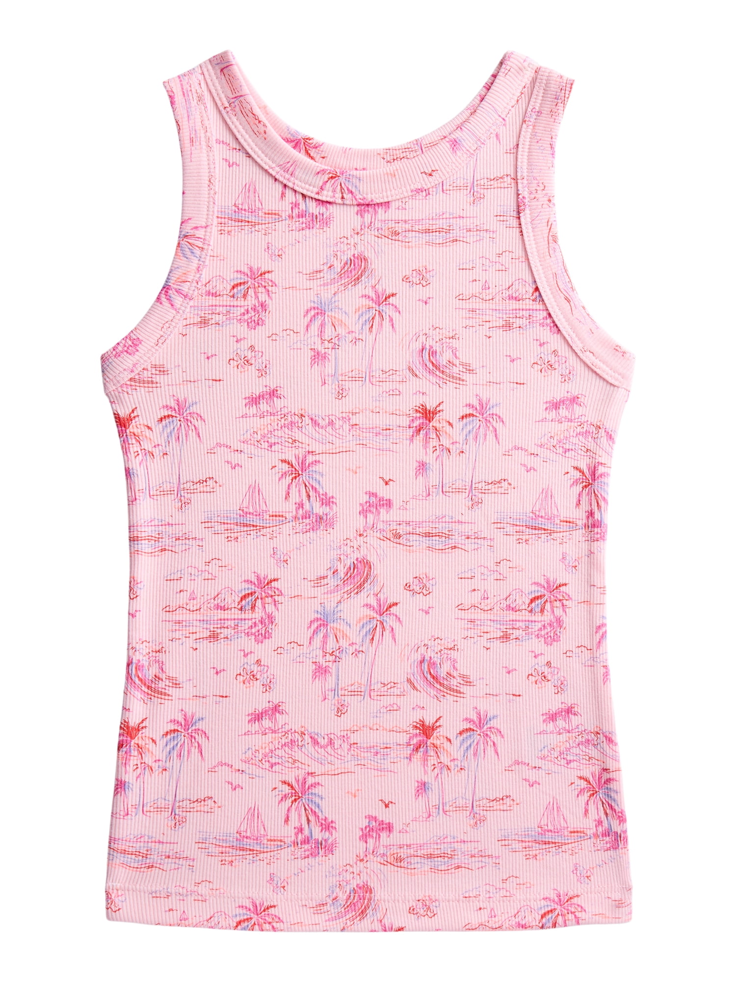 Wonder Nation Girls Ribbed Tank Tops, 6-Pack, Sizes 4-18 & Plus