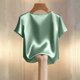 thumbnail image 5 of Eres Más Que Una Camisa de Puntuación de Prueba Moda de Verano de Mujer Color Sólido Casual Cuello en V Top de Manga Corta Mujeres Tops de Verano Casual, 5 of 5