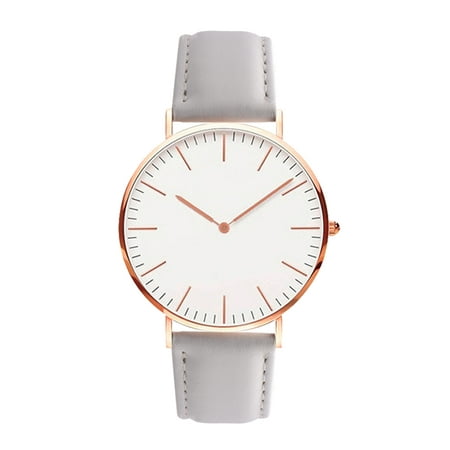 Men Women Fashion Simple Ultra-Thin Watch Minimalist Casual Leather Band Wrist (Best Leather Band Watches)