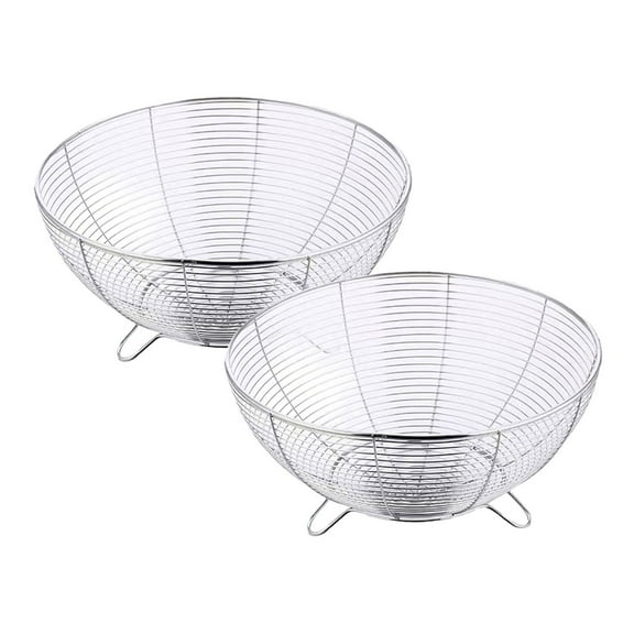 Clearance! Miommo Dinnerware & Accessories 1Pcs Countertop Fruit Bowl Stainless Fruit and Vegetable Basket for Kitchen Counter Wire Baskets for Fruits Vegetables Breads Snacks Large Fruit Bowl