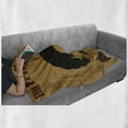 thumbnail image 6 of 1970s Soft Flannel Fleece Throw Blanket, Woman with Afro Hairstyle and Hippies are Back Words Earth Tones, Cozy Plush for Indoor and Outdoor Use, 70" x 90", Pale Coffee Black, by Ambesonne, 6 of 6
