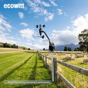 Ecowitt WS68 Wireless Solar Powered Digital Anemometer for Home Weather Station, Pole Mount Wind Speed and Wind Direction Measurement Sensor, Accessory Only