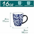 thumbnail image 2 of SELENE Large Coffee Mugs Set of 6 16 Oz Porcelain Coffee Cups with Handle Ceramic Tea Cup for Cappuccino Latte Tea Cocoa Dishwasher Microwave Safe Gift Sets Vintage Blue, 2 of 7