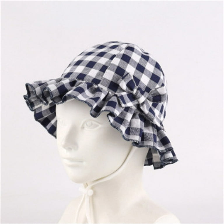 ZHOGXU Baby Girl Plaid Sun Hat With Upf 50+ Outdoor 