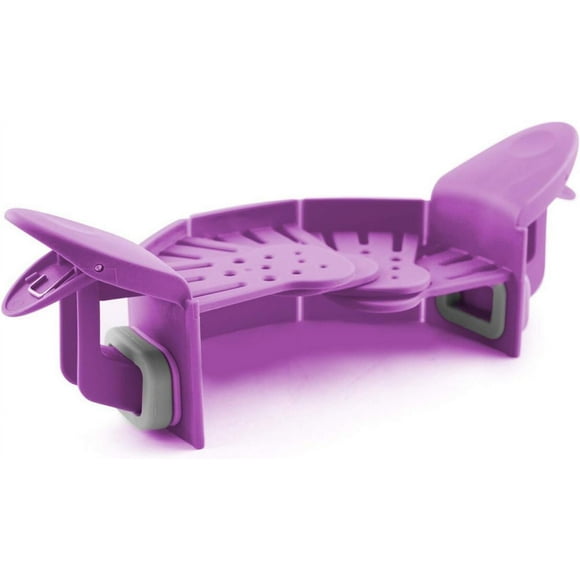 Clip Silicon Cook Strainer, Clip On Silicone Colander, Fold-able Easy to Store, Kitchen Strain Strainer fits all the Bowls and Pots(Purple)