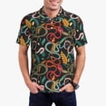 thumbnail image 3 of Rocae Snake And Flower for Men's Short Sleeve Polo Shirt, Quick Drying Performance Moisture Wicking Sports Men's Golf Shirt XX-Large, 3 of 9