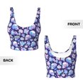 thumbnail image 5 of Fotbe flower Skull starry sky Pattern Womens' Sports Bra Longline Wirefree Padded with Medium Support Sports Moisture-Wicking Workou Vest,Tank Top-, 5 of 7