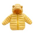 thumbnail image 1 of Gibobby Abrigos de invierno para bebés y niñasAbrigo para niños Chaqueta de invierno niñas con capucha Soild Ropa para niños pequeños Chaqueta cálida a d(Amarillo, 6-12 Meses), 1 of 5