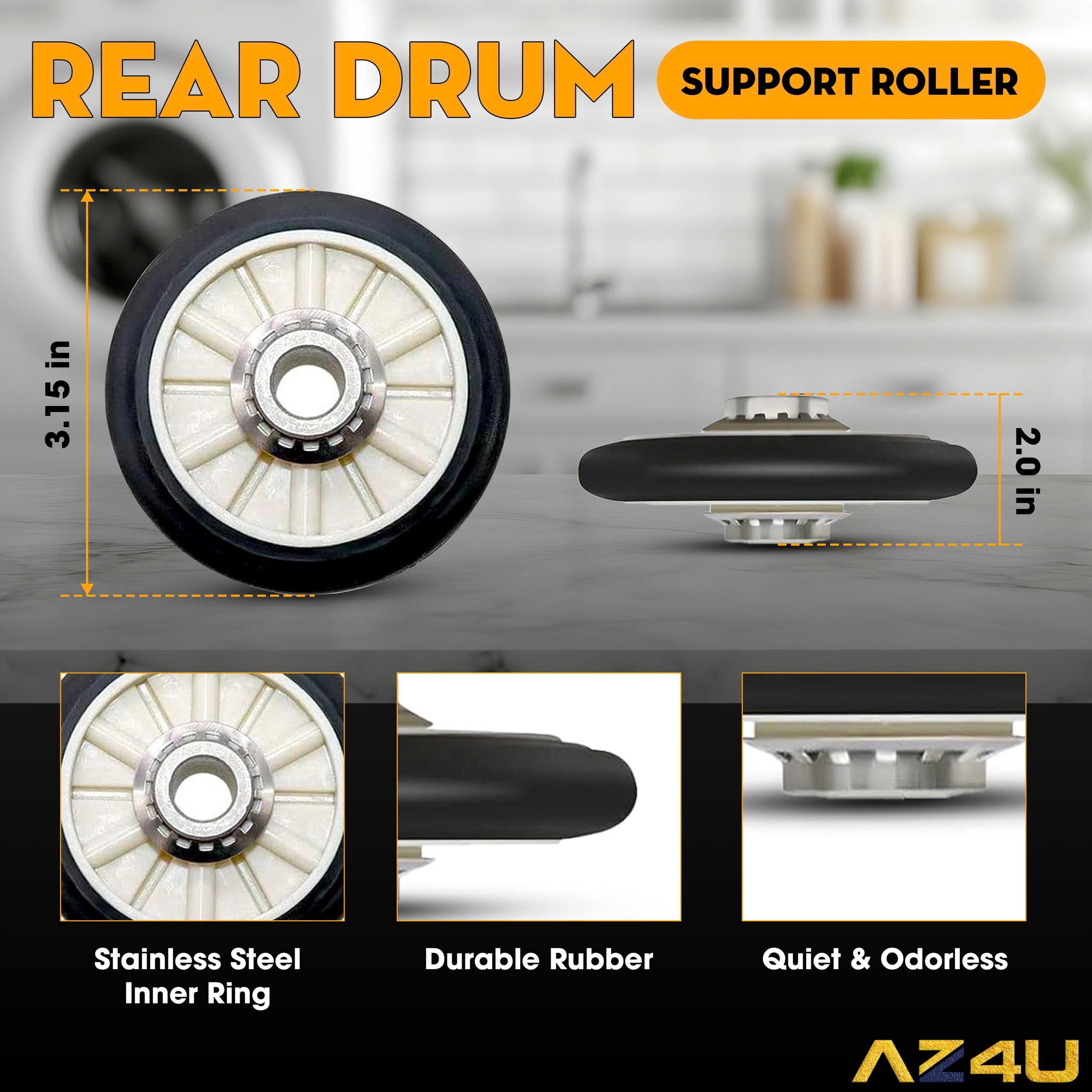 Dryer Repair Kit Drum Rollers 14210017 Belt 341241 Idler Pulley 14210023 Replacement For Amana NED4655EW1 NED4600YQ1 4GNED4600YQ1 NED4600YQ0 NGD4655EW2 NED4500VQ0 NED4500TQ0 NED4800VQ0 NED4700YQ1